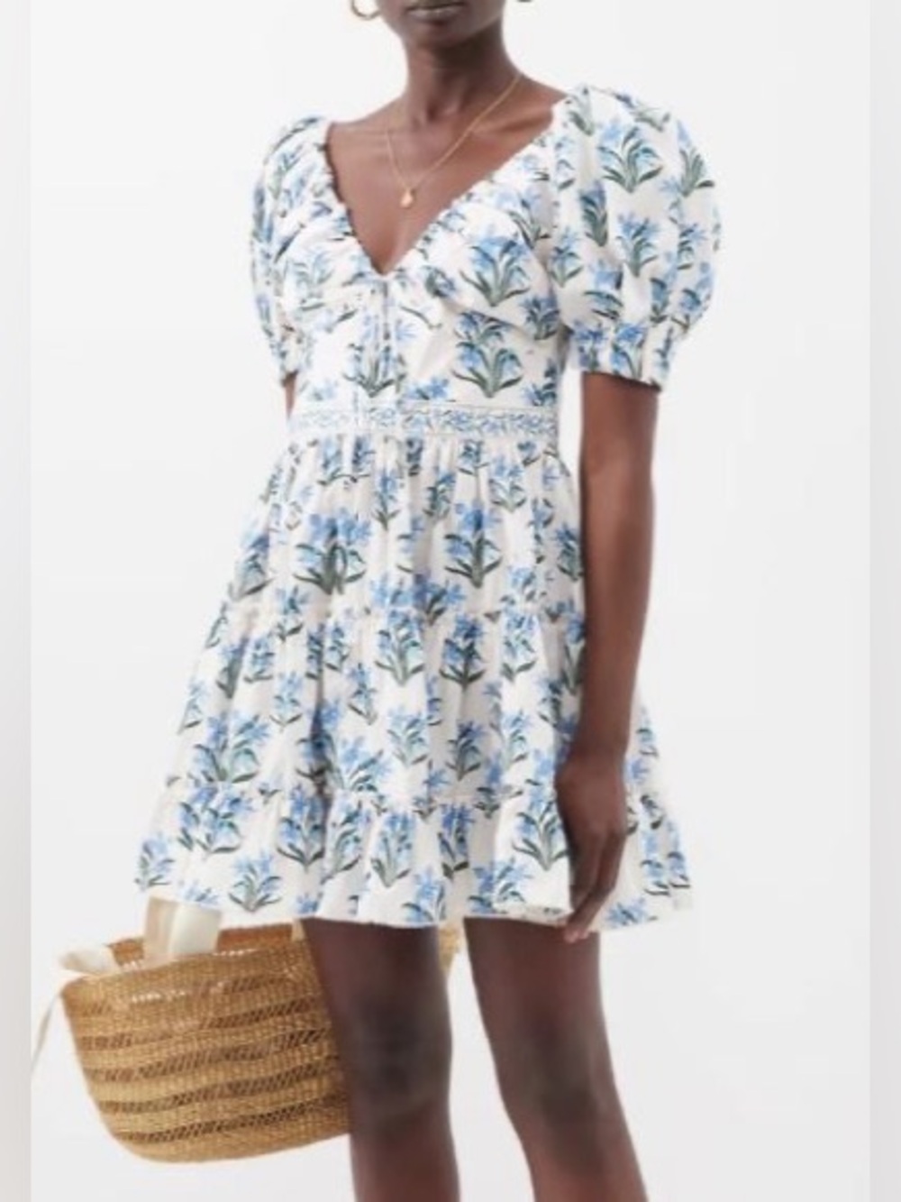 AGUA BY AGUA BENDITA
Manzanilla floral-print cotton mini dress